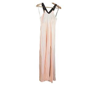 Guess light pink maxi dress with faux leather straps